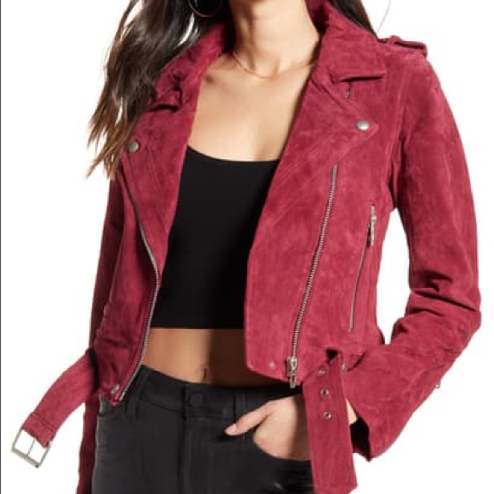 BLANKNYC suede leather moto jacket